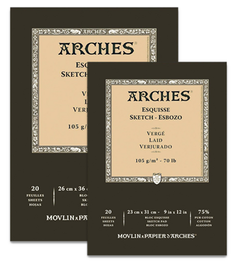 Obrázek produktu - Skicák Arches Laid, lepený, 105 g, 20 listů - různé formáty
