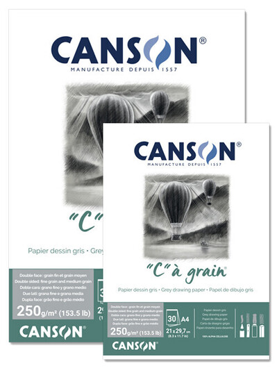 Obrázek produktu - Skicák "C" à grain šedý, 250 g, 30 listů - různé formáty