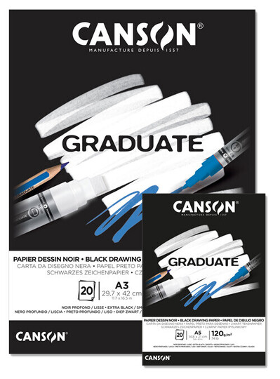 Obrázek produktu - Skicák Graduate Drawing Black, 120 g, 20 listů - různé formáty