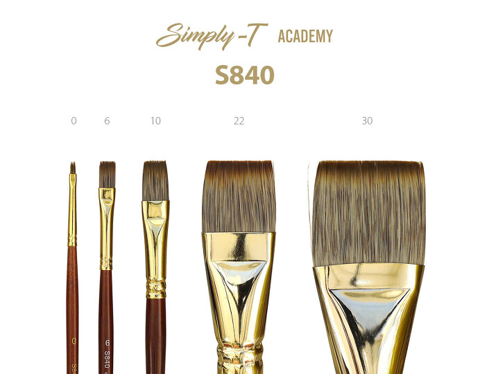 Obrázek produktu - Štětce Simply-T ACADEMY, plochý S840 - různé velikosti