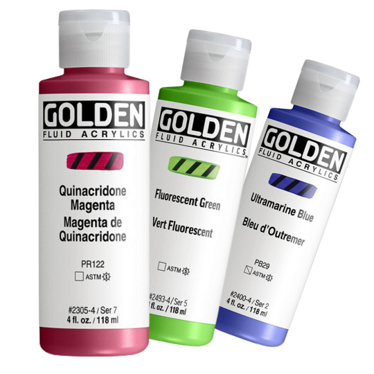Obrázek produktu - Akrylová barva Golden Fluid 118 ml - různé odstíny