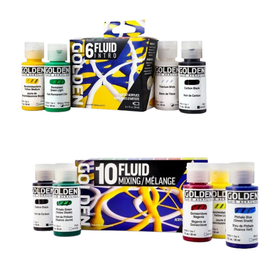 Obrázek produktu - Sady akrylových barev Golden Fluid - různé varianty