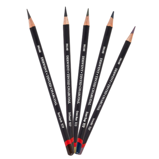 Obrázek produktu - Derwent Tinted Charcoal, barevný uhel v tužce - různé odstíny