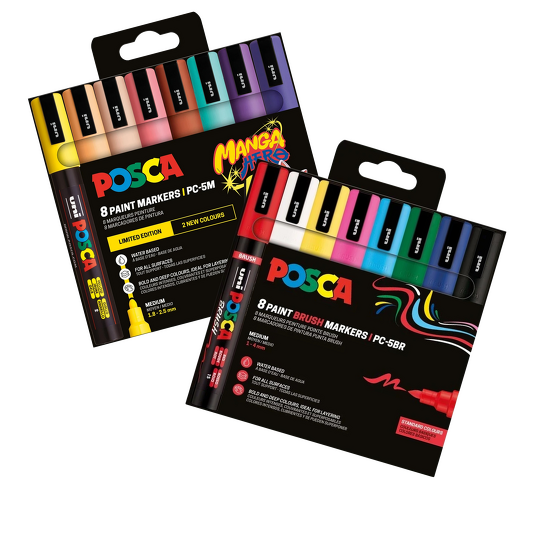 Obrázek produktu - Sady Posca popisovačů se štětcovým hrotem - různé varianty