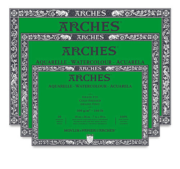 Obrázek produktu - Arches blok lepený - 4 str. 20x20cm 20l CP 300g