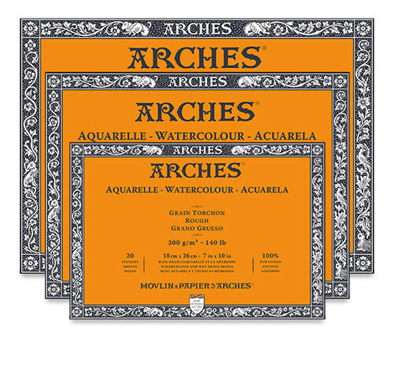 Obrázek produktu - Arches blok lepený - 4 str. 18x26cm 20l RG 300g