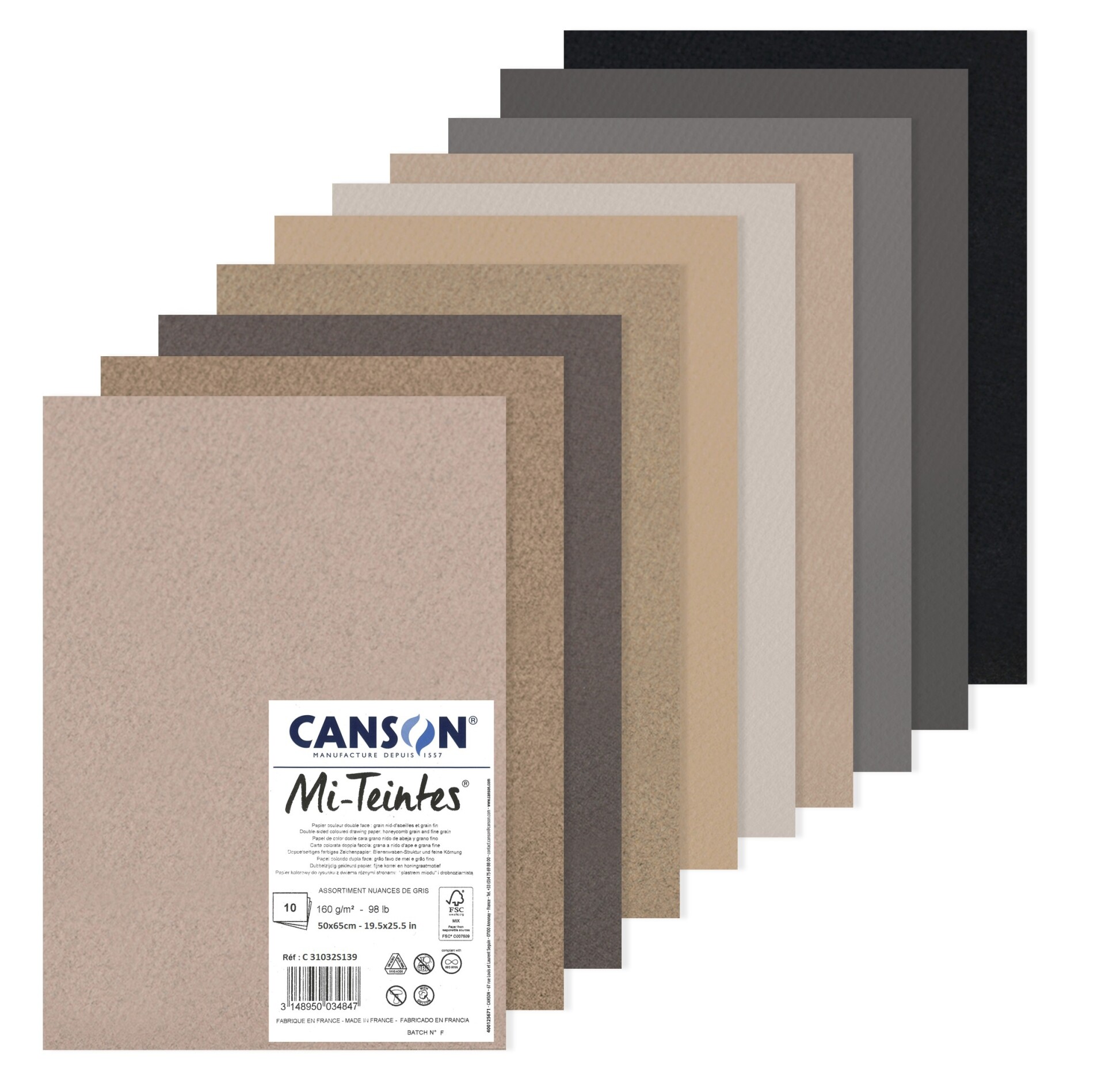 Canson® - Mi-Teintes® sheet 160g/m² 50x65cm