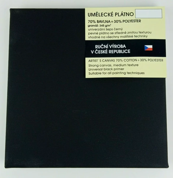 Plátno bavlněné napnuté CZ - 20×30 cm 3D - BLACK
