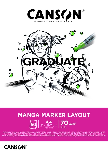Graduate Manga Marker skicák lepený A4 50l VS 70g