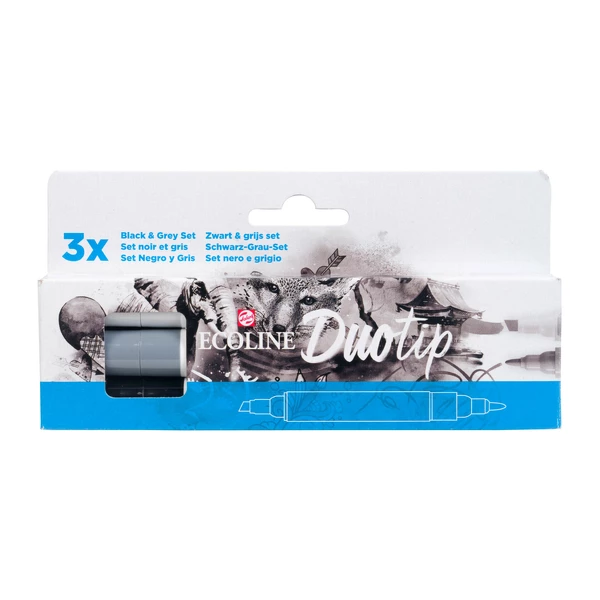 Sada Ecoline Duo Tip Black-Grey 3ks
