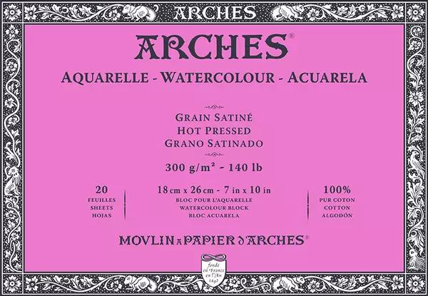 Arches blok lepený - 4 str. 18x26cm 20l HP 300g