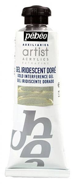 Iridescentní gel pro akrylové barvy 60 ml zlatý