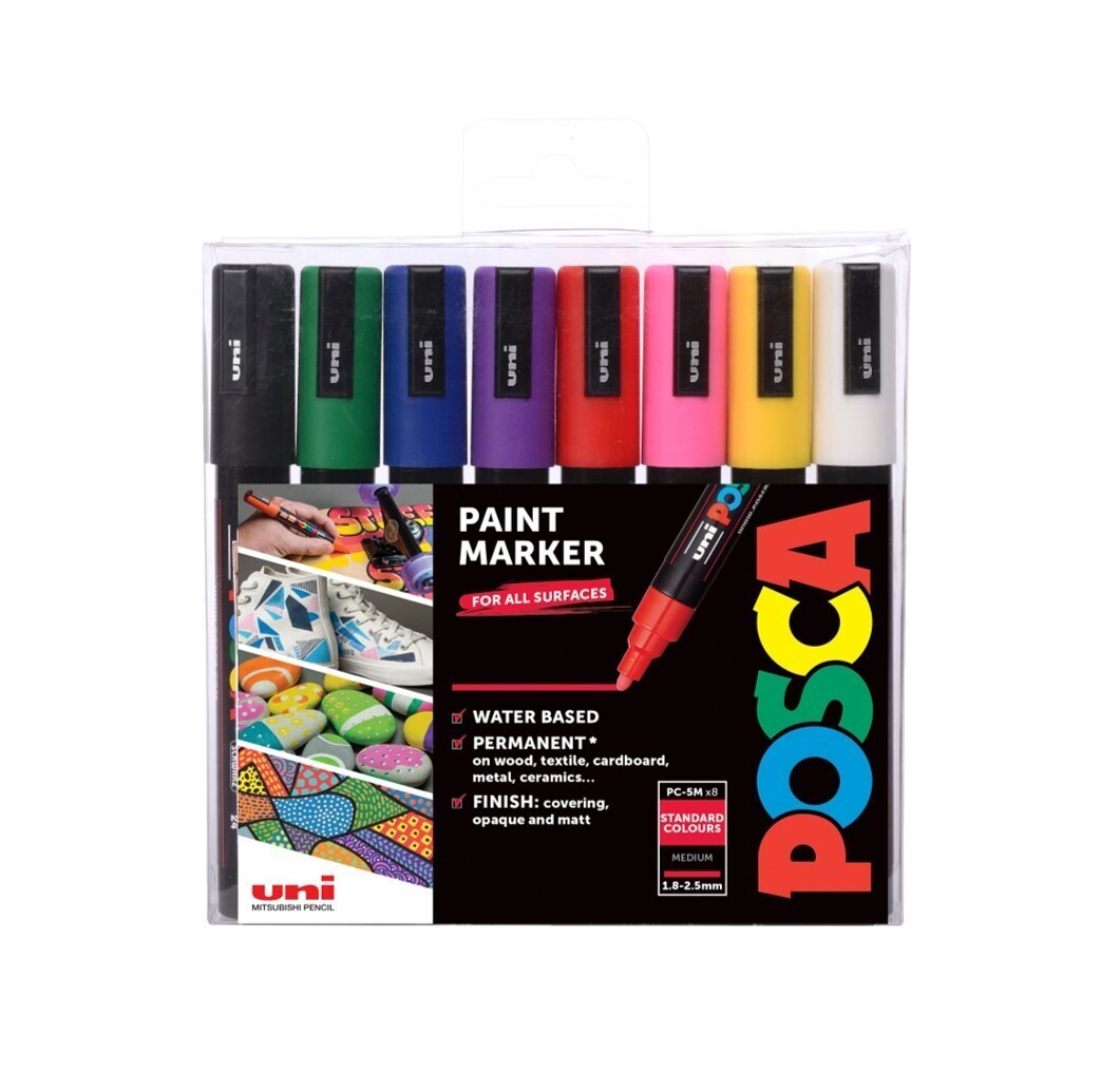 Akrylový fix Posca, sada 8ks, základní barvy PC5M Výtvarné potřeby