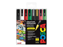 Obrázek produktu - Akrylový fix Posca, sada, 8ks  PC-3M CHRISTMAS