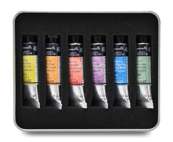 Artist iridescent watercolour 6 tubes 10 ml