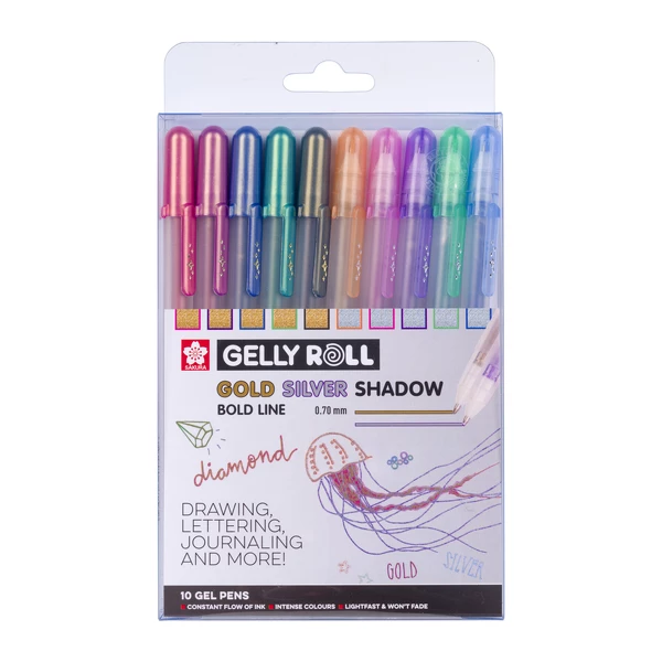 Sada Gelly Moonlight Gold+Silver Shadow Set 10