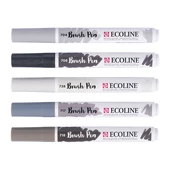 Sada Brush Pen Ecoline 5ks - Šedé odstíny New
