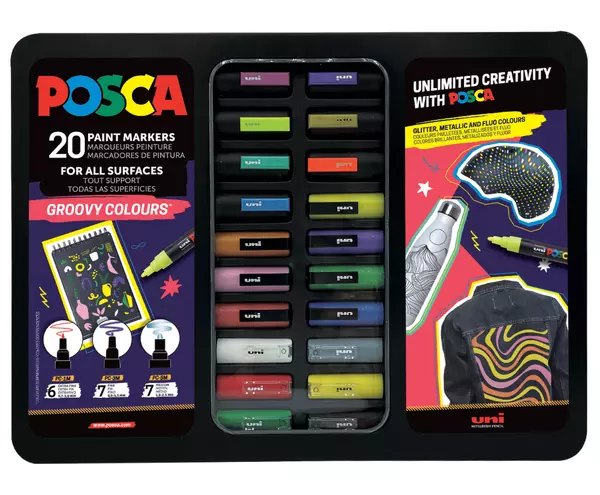 Sada popisovačů Posca - Groovy Colours Mix, 20 kusů