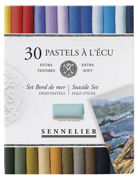 Sada suchých pastelů Ecu é l'écu Sennelier - Seaside, 30 kusů půlených pastelů