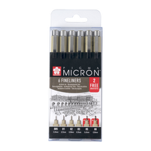 Obrázek produktu - Sada Pigma Micron - Promotion 4+2 zdarma, black
