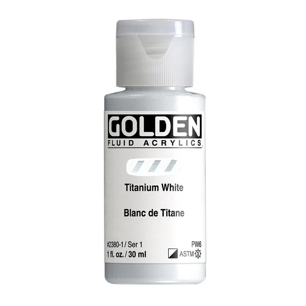 Akrylová barva Golden Fluid 30 ml - Titanium White 2380