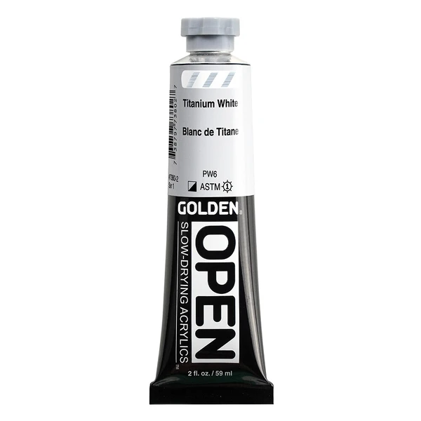 Akrylová barva Golden Open Slow Drying 59 ml - Titanium White 7380
