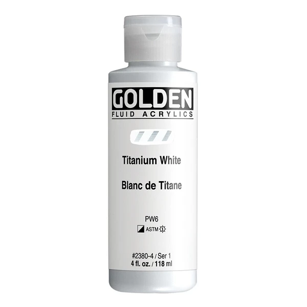 Akrylová barva Golden Fluid 118 ml - Titanium White 2380