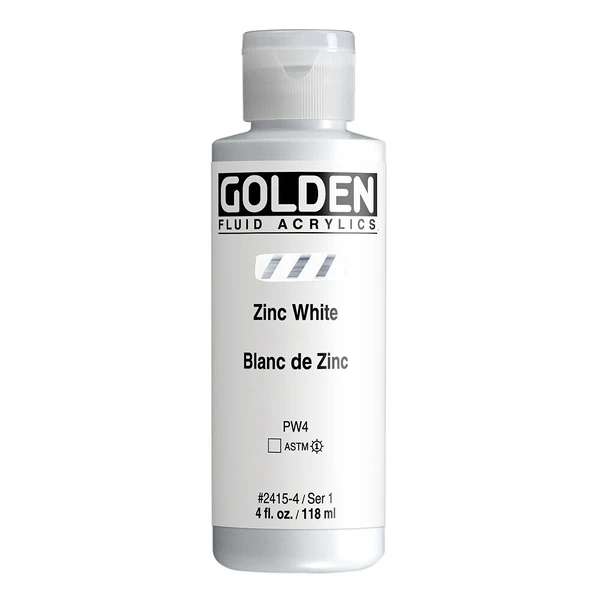 Akrylová barva Golden Fluid 118 ml - Zinc White, 2415