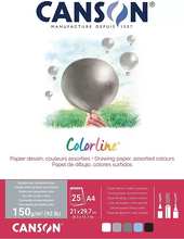 Obrázek produktu - Colorline skicák lepený A4, 25 listů, 150 g - 5 studených odstínů
