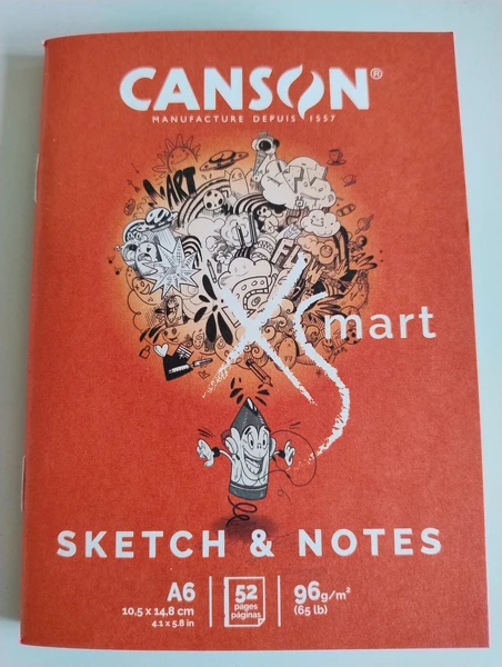 Canson® XSmart Sketch & Notes blok A6 - na skicování i zapisování nápadů, 52 stran, 96 g