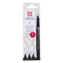 Obrázek produktu - Sada technických fixů Talens Pigment Fineliner - Medium, 3 kusy