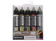 Obrázek produktu - Sada Abstract Metallics Liners, Sennelier - metalické 3D konturovací linery, 5 x 27 ml