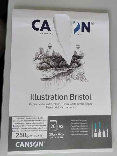 Bristol skicák lepený A3 20l VS 250g