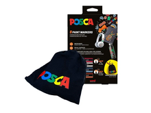 Obrázek produktu - Kombinovaná sada popisovačů Posca PC-3M a PC-5M - Mix barev + bavlněný pytlík