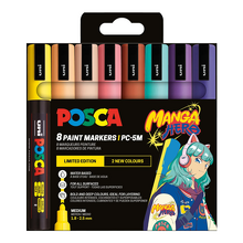 Obrázek produktu - Sada Posca Manga Hero - akrylové štětcové popisovače, 8 ks