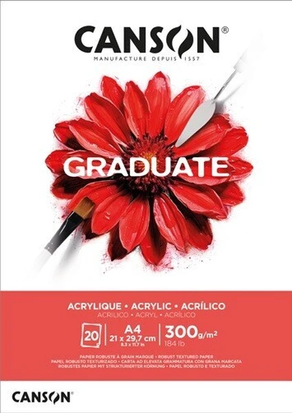 GraduateAcrylic skicák lep.A4 20l 300g