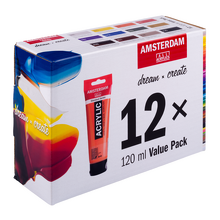 Obrázek produktu - Sada akrylových barev Amsterdam Standard - 12 × 120 ml
