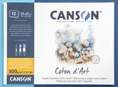 Bavlněný akvarelový skicák Canson Coton d’Art, lepený - 23 x 31 cm, Cold Pressed, 300 g/m²