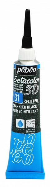 Setacolor 3D Glitter 20 ml - 31 Sparkling black