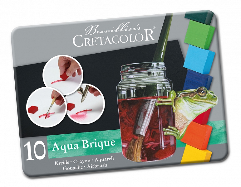 Aqua Brique 1/2-Format,sort.,10er-Metalletui