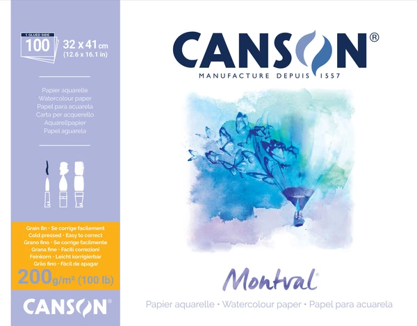 Montval skicák lepený 32x41cm 100l CP 200g