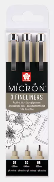 Sada Pigma Micron Black - technické fixy 3ks