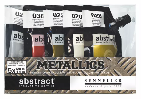 Sada Akryl Abstract 120 ml metalické odstíny (5ks)