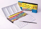 Sada akvarelových barev v plechové krabičce 48ks