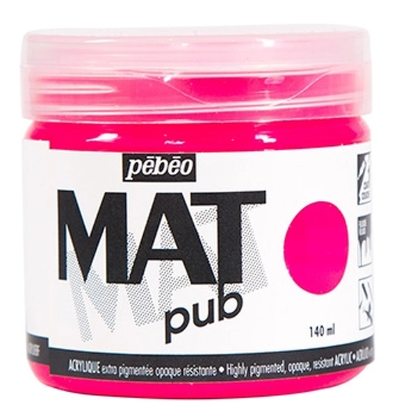 Acrylic MAT PUB 140 ml 28 Fluorescent pink