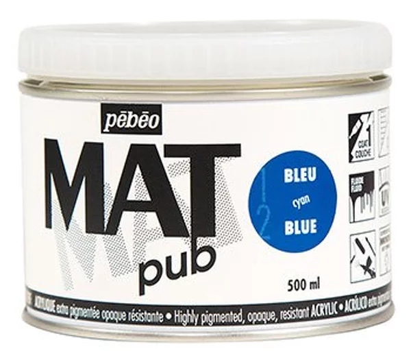 Acrylic MAT PUB 500 ml 12 Cyan blue