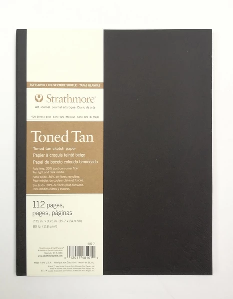 Skicák tónovaný v pevné vazbě béžový 20X25 118G