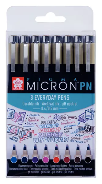 Pigma Micron PN  Sakura - sada 8ks - různé odstíny