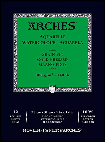 Arches skicák lepený 23x31cm 12l CP 300g