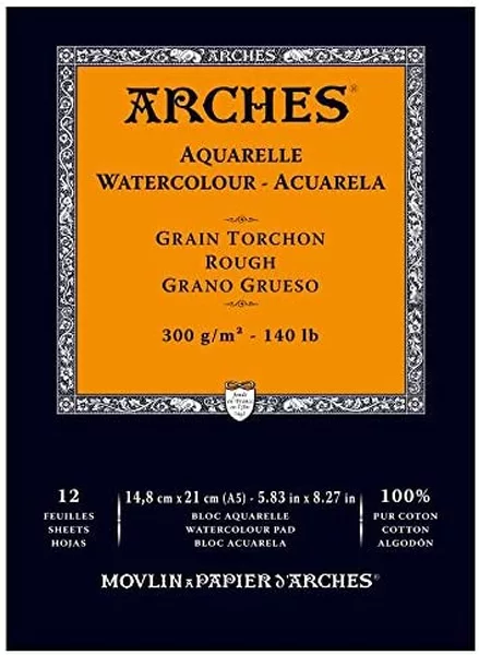 Arches skicák lepený 14,8x21cm 12l RG 300g